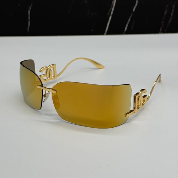 NEW DOLCE&GABBANA DG2319 02/5A GOLD SUNGLASSES DG2319 025A EYEWEAR - Picture 2 of 13